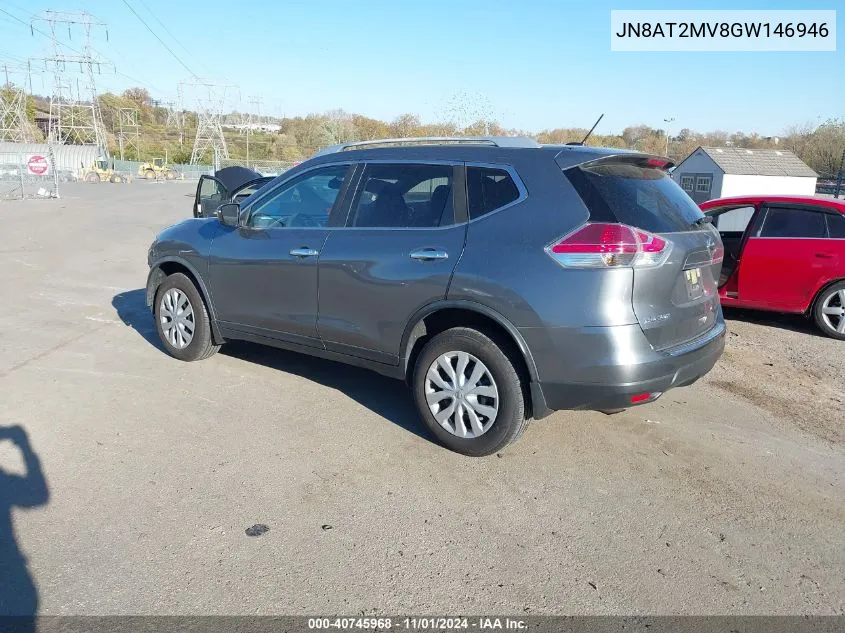 2016 Nissan Rogue S VIN: JN8AT2MV8GW146946 Lot: 40745968