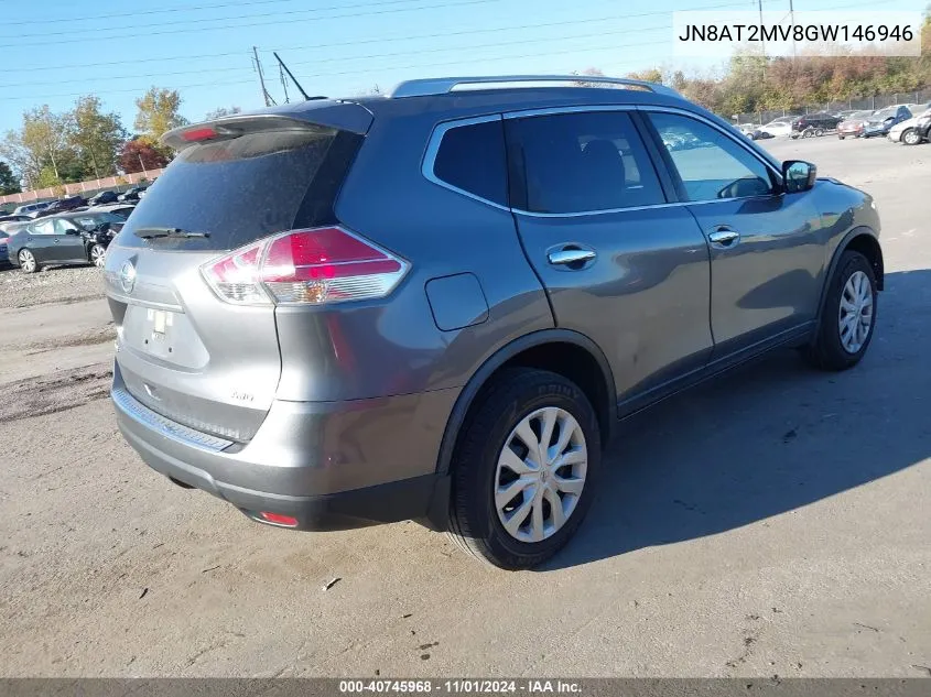 2016 Nissan Rogue S VIN: JN8AT2MV8GW146946 Lot: 40745968