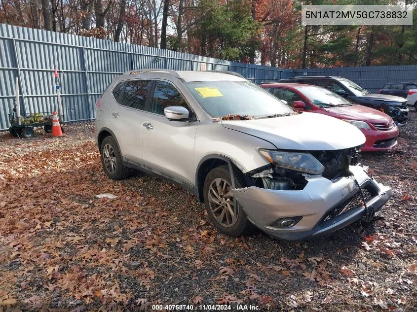 2016 Nissan Rogue Sl VIN: 5N1AT2MV5GC738832 Lot: 40758740