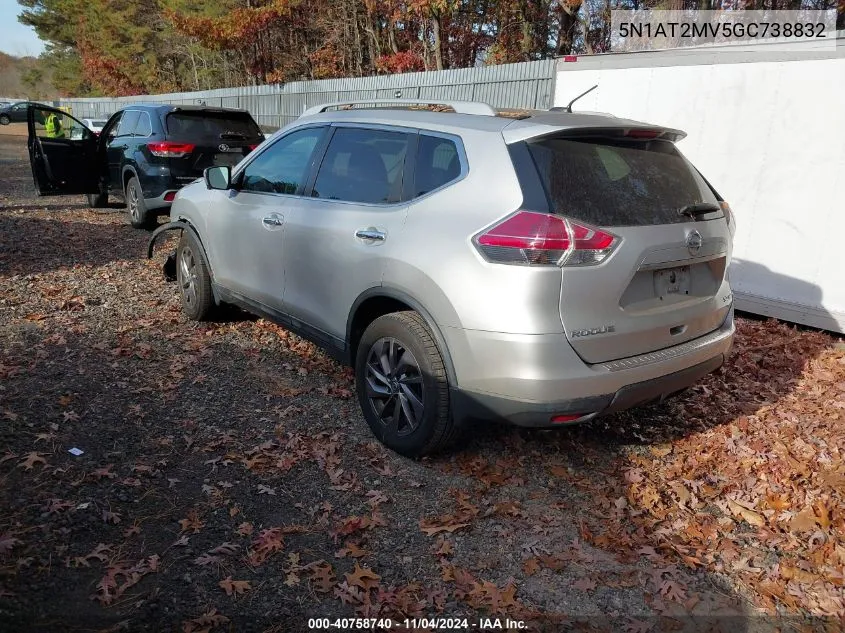 2016 Nissan Rogue Sl VIN: 5N1AT2MV5GC738832 Lot: 40758740