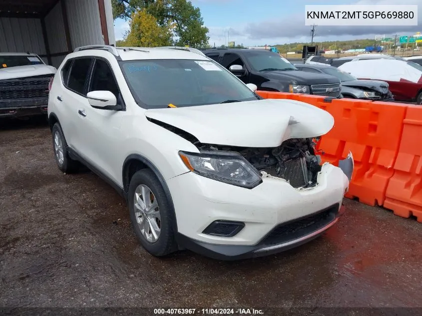 2016 Nissan Rogue Sv VIN: KNMAT2MT5GP669880 Lot: 40763967