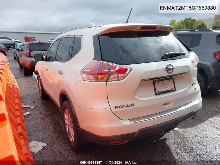 2016 Nissan Rogue Sv VIN: KNMAT2MT5GP669880 Lot: 40763967