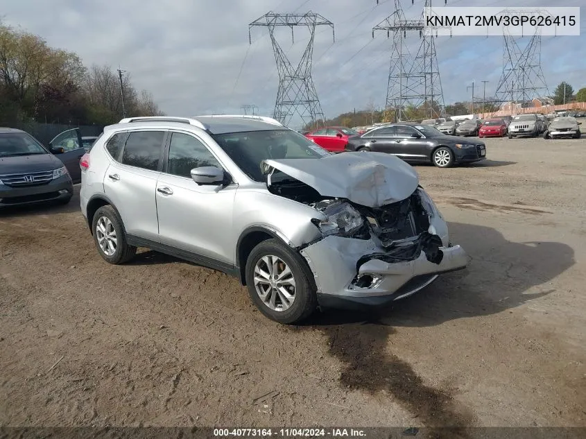 2016 Nissan Rogue Sv VIN: KNMAT2MV3GP626415 Lot: 40773164