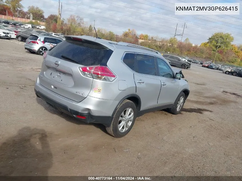 2016 Nissan Rogue Sv VIN: KNMAT2MV3GP626415 Lot: 40773164