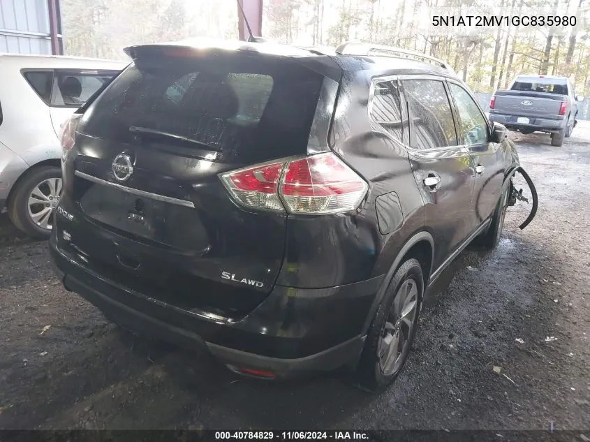 2016 Nissan Rogue Sl VIN: 5N1AT2MV1GC835980 Lot: 40784829