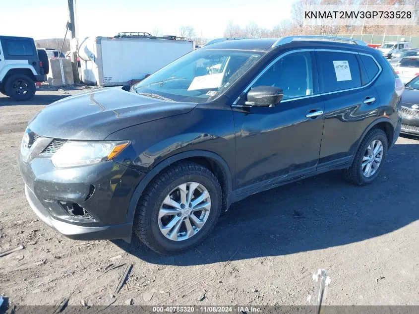 2016 Nissan Rogue Sv VIN: KNMAT2MV3GP733528 Lot: 40785320