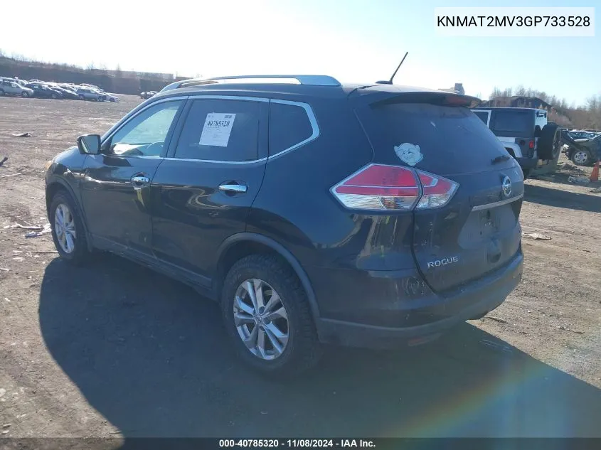 2016 Nissan Rogue Sv VIN: KNMAT2MV3GP733528 Lot: 40785320