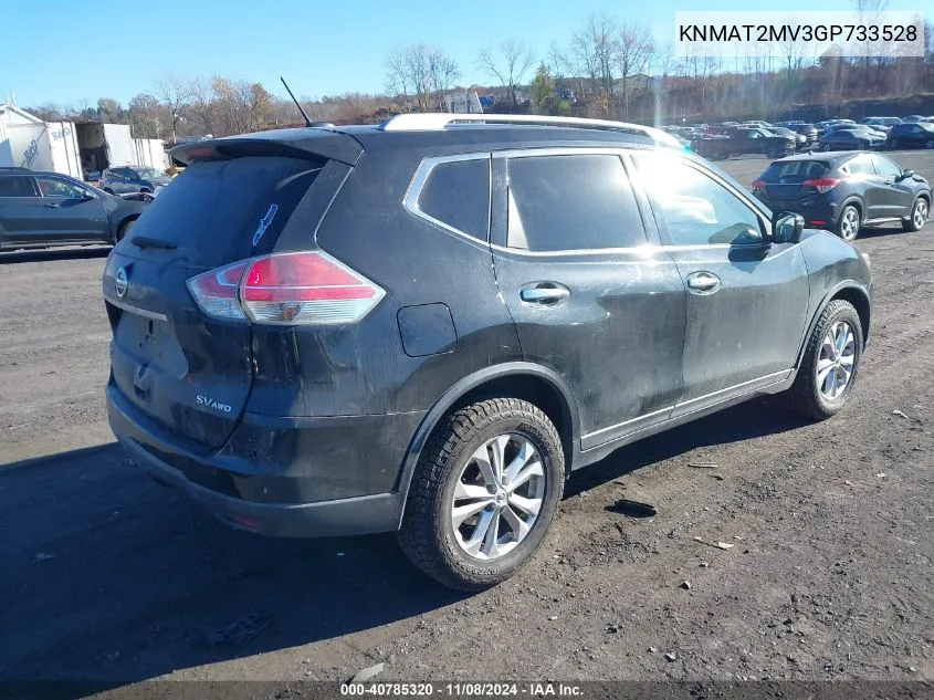 2016 Nissan Rogue Sv VIN: KNMAT2MV3GP733528 Lot: 40785320