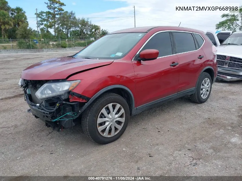 KNMAT2MVXGP668998 2016 Nissan Rogue S/Sl/Sv