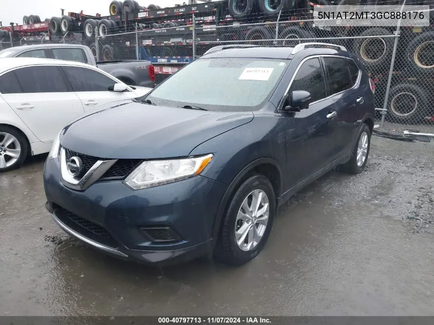 2016 Nissan Rogue Sv VIN: 5N1AT2MT3GC888176 Lot: 40797713