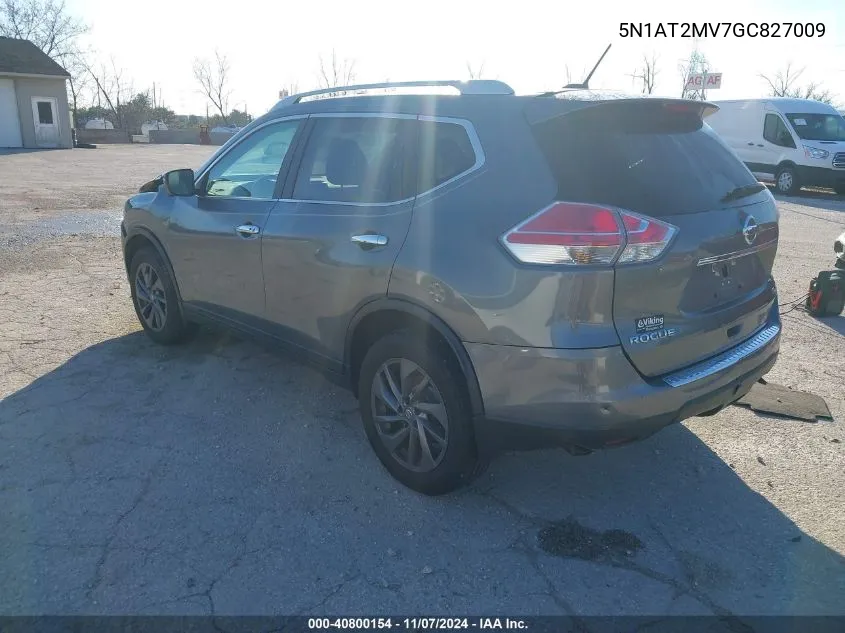 2016 Nissan Rogue Sl VIN: 5N1AT2MV7GC827009 Lot: 40800154