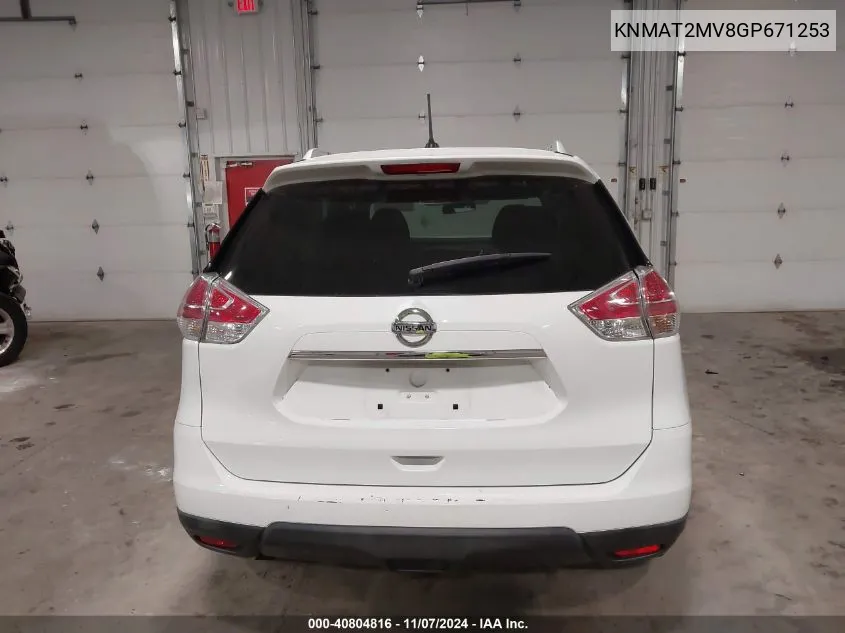 2016 Nissan Rogue Sv VIN: KNMAT2MV8GP671253 Lot: 40804816