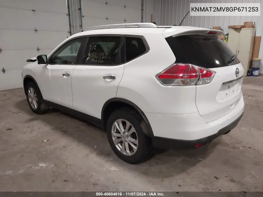 2016 Nissan Rogue Sv VIN: KNMAT2MV8GP671253 Lot: 40804816