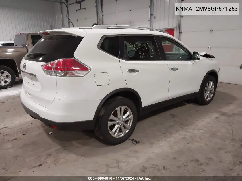 2016 Nissan Rogue Sv VIN: KNMAT2MV8GP671253 Lot: 40804816