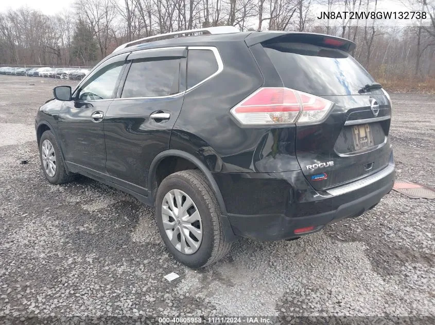 2016 Nissan Rogue S VIN: JN8AT2MV8GW132738 Lot: 40805958