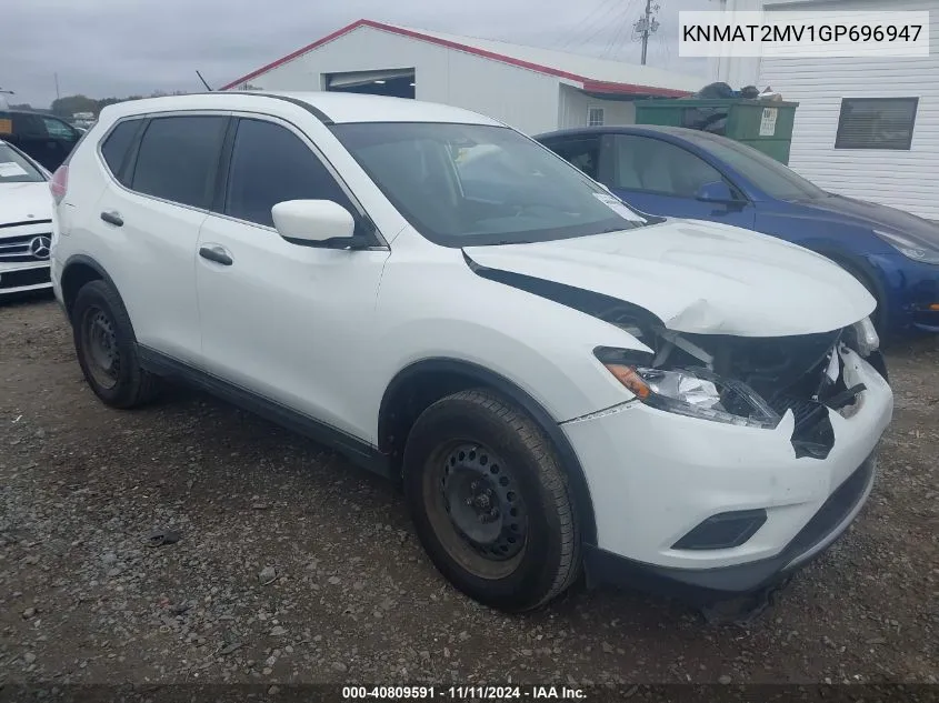 2016 Nissan Rogue S/Sl/Sv VIN: KNMAT2MV1GP696947 Lot: 40809591