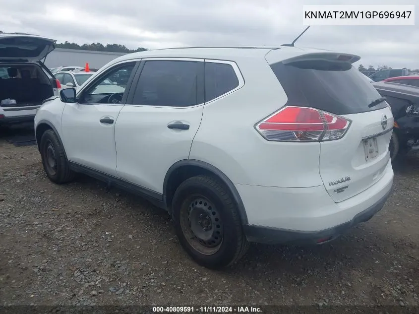 2016 Nissan Rogue S/Sl/Sv VIN: KNMAT2MV1GP696947 Lot: 40809591