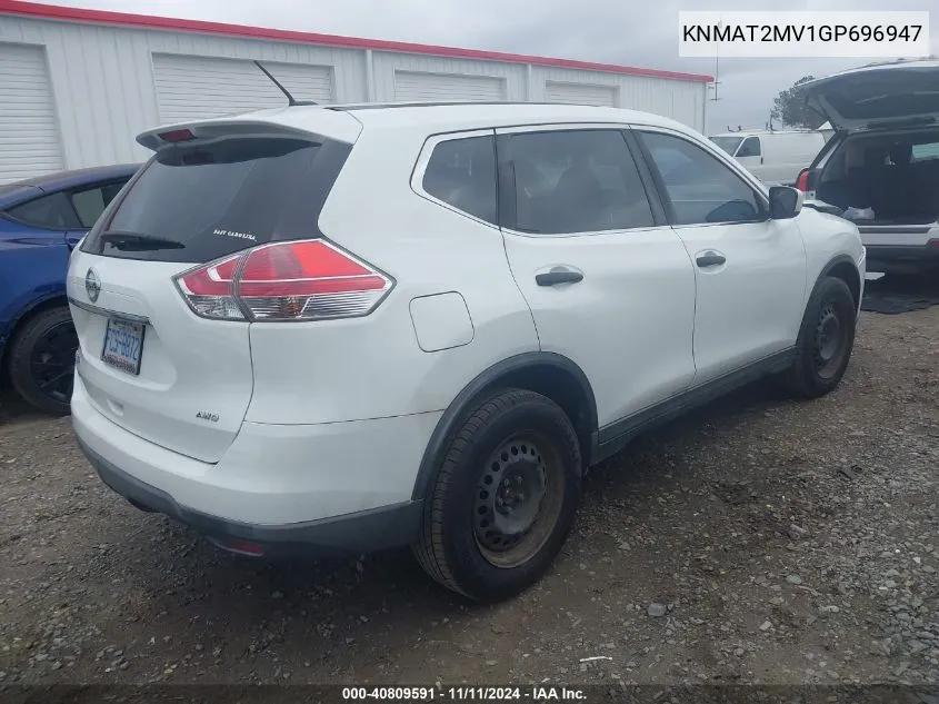 2016 Nissan Rogue S/Sl/Sv VIN: KNMAT2MV1GP696947 Lot: 40809591