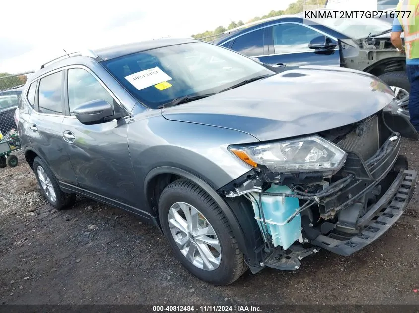 2016 Nissan Rogue Sv VIN: KNMAT2MT7GP716777 Lot: 40812484