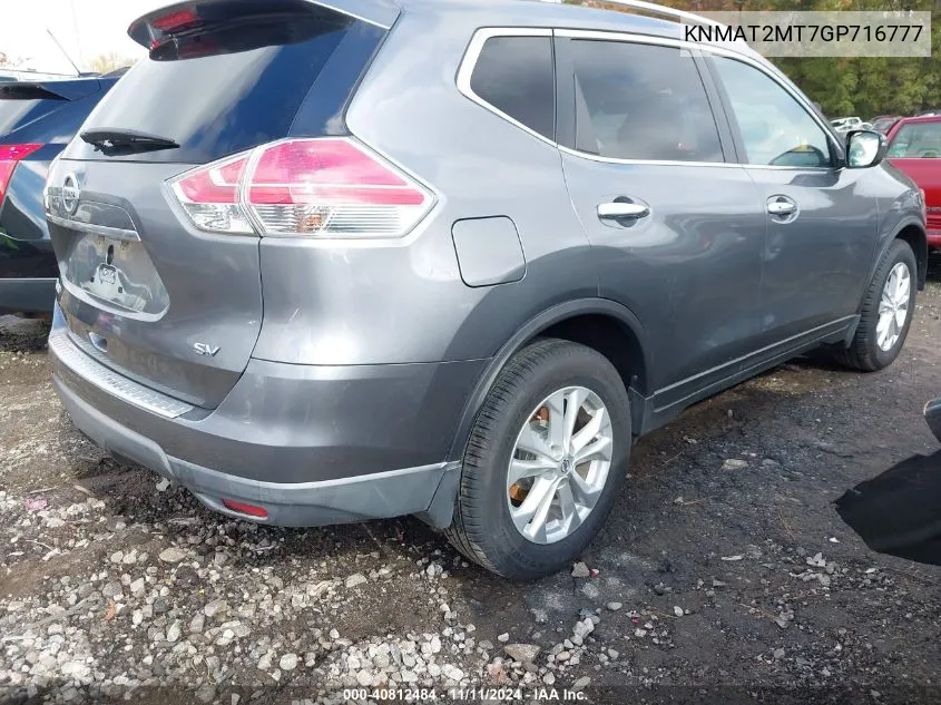 2016 Nissan Rogue Sv VIN: KNMAT2MT7GP716777 Lot: 40812484