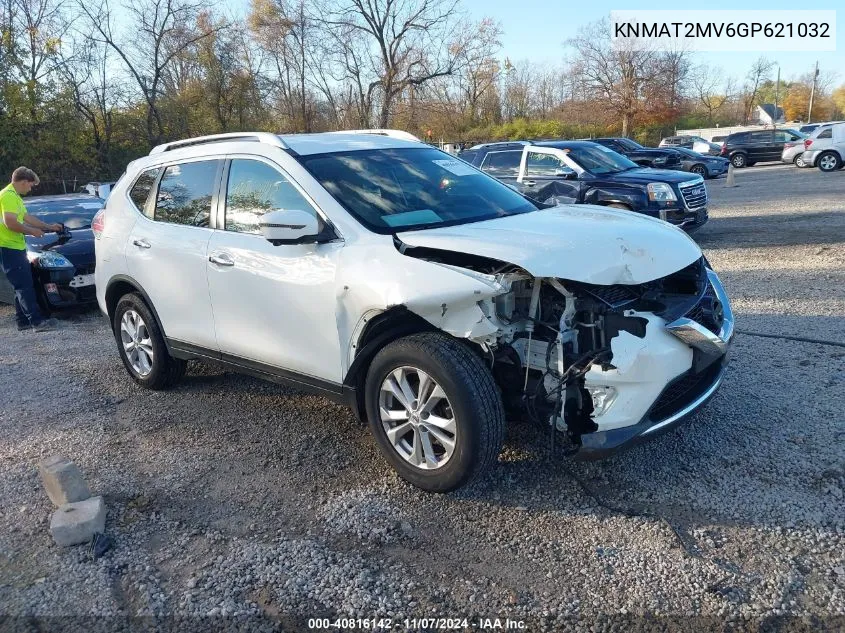 2016 Nissan Rogue Sv VIN: KNMAT2MV6GP621032 Lot: 40816142