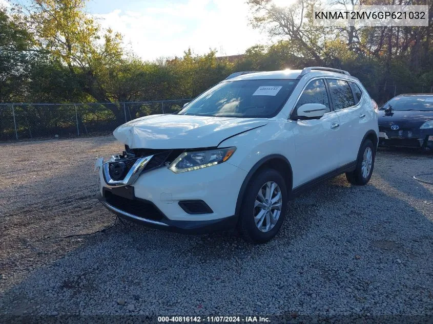 2016 Nissan Rogue Sv VIN: KNMAT2MV6GP621032 Lot: 40816142