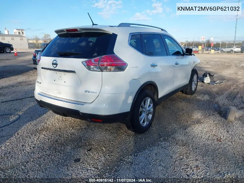 2016 Nissan Rogue Sv VIN: KNMAT2MV6GP621032 Lot: 40816142