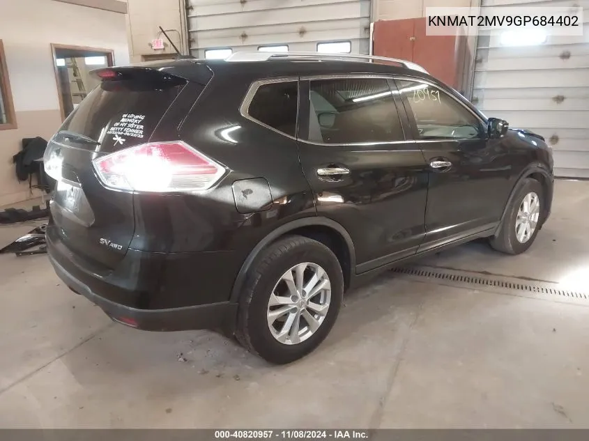 2016 Nissan Rogue Sv VIN: KNMAT2MV9GP684402 Lot: 40820957