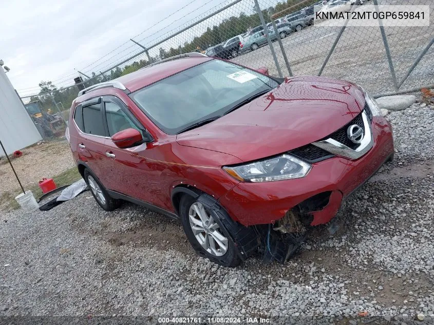 2016 Nissan Rogue Sv VIN: KNMAT2MT0GP659841 Lot: 40821761