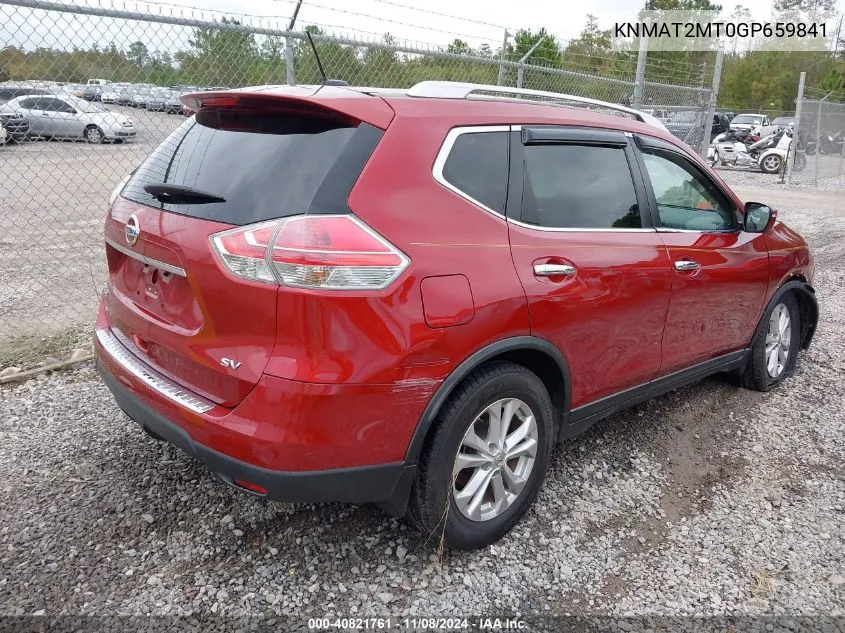 2016 Nissan Rogue Sv VIN: KNMAT2MT0GP659841 Lot: 40821761