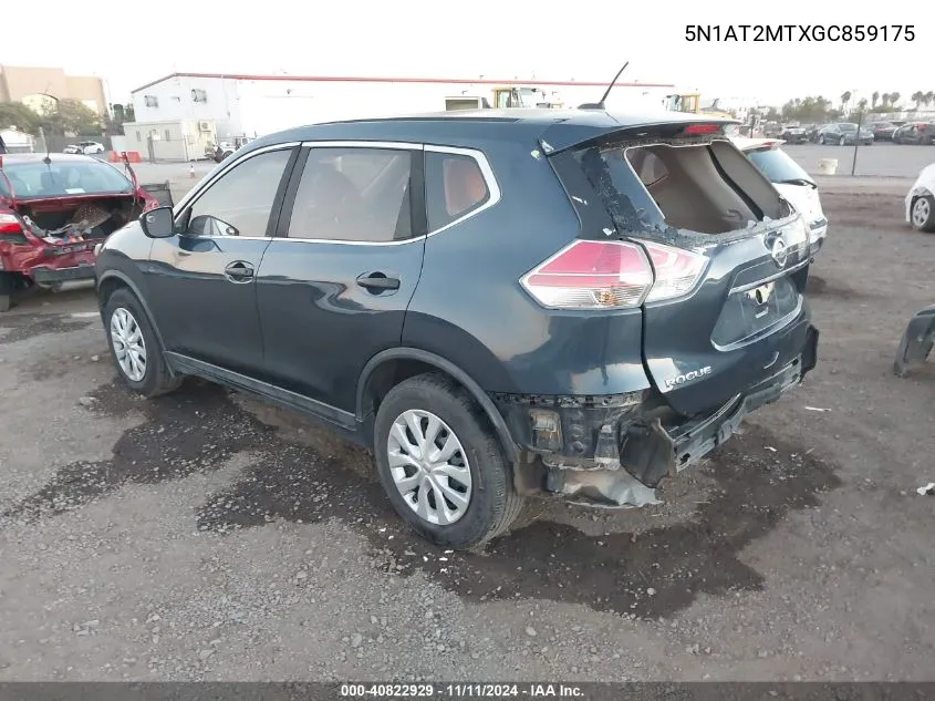 2016 Nissan Rogue S VIN: 5N1AT2MTXGC859175 Lot: 40822929