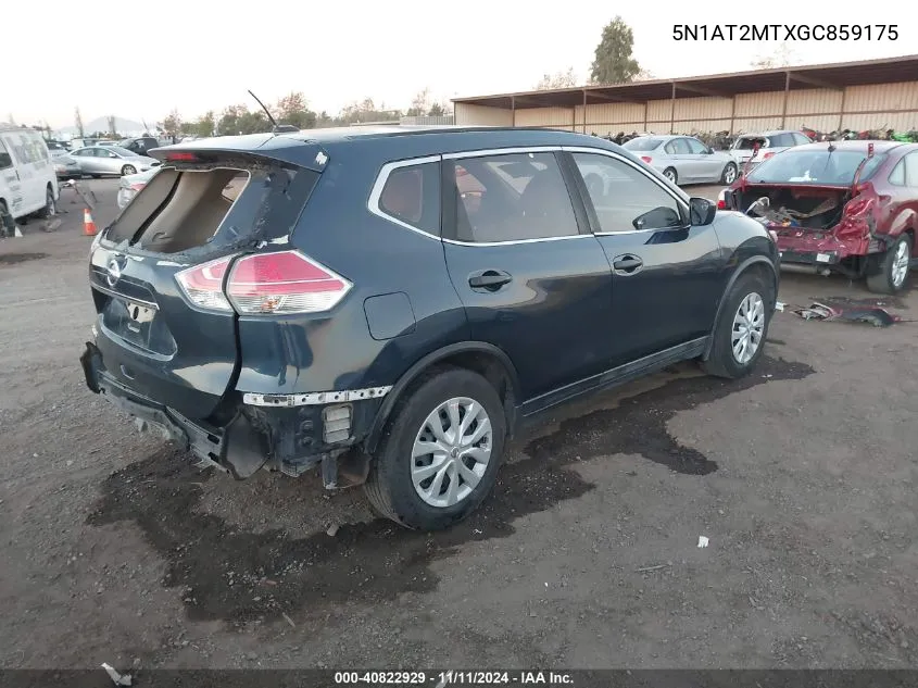 2016 Nissan Rogue S VIN: 5N1AT2MTXGC859175 Lot: 40822929