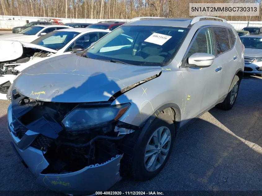 2016 Nissan Rogue S/Sl/Sv VIN: 5N1AT2MM8GC730313 Lot: 40823920