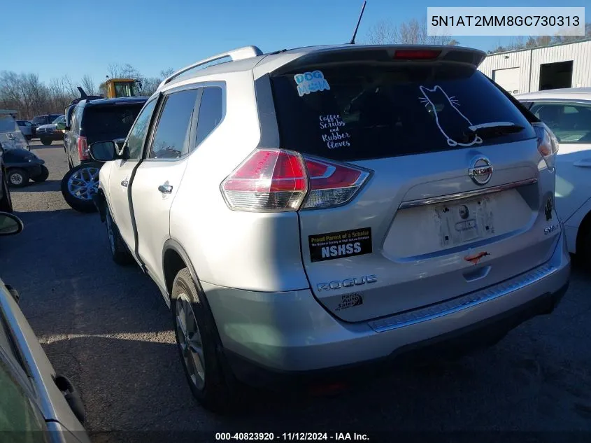 2016 Nissan Rogue S/Sl/Sv VIN: 5N1AT2MM8GC730313 Lot: 40823920