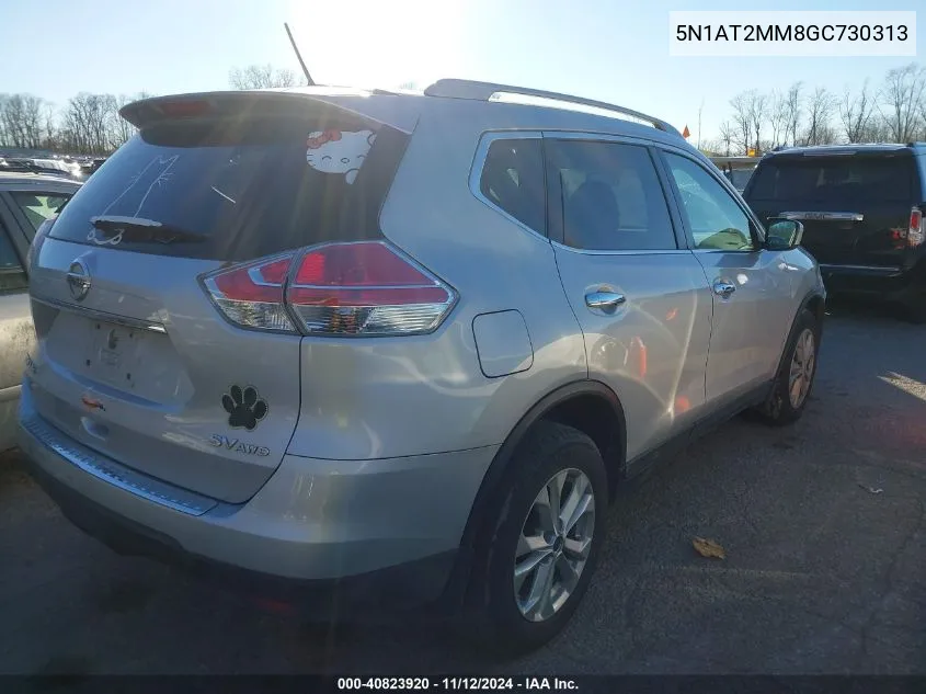 2016 Nissan Rogue S/Sl/Sv VIN: 5N1AT2MM8GC730313 Lot: 40823920