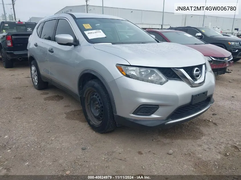 2016 Nissan Rogue S VIN: JN8AT2MT4GW006780 Lot: 40824979