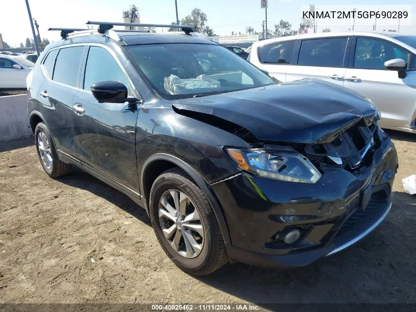 2016 Nissan Rogue S/Sl/Sv VIN: KNMAT2MT5GP690289 Lot: 40825462