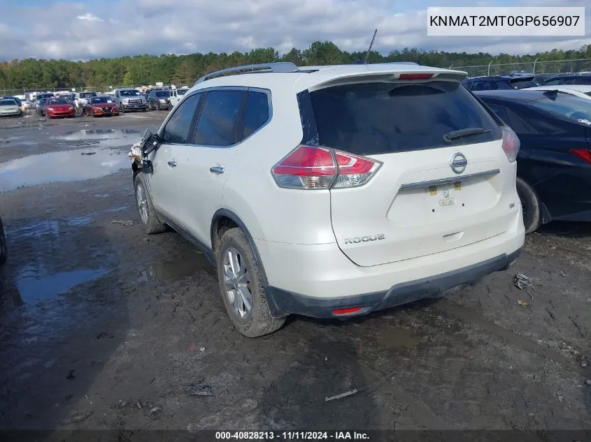 2016 Nissan Rogue Sv VIN: KNMAT2MT0GP656907 Lot: 40828213