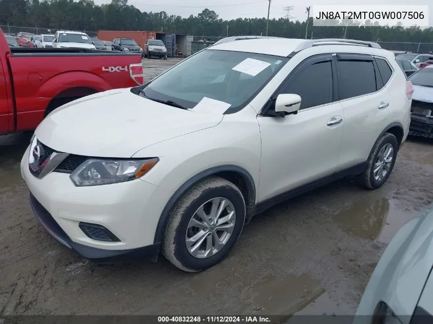 2016 Nissan Rogue Sv VIN: JN8AT2MT0GW007506 Lot: 40832248