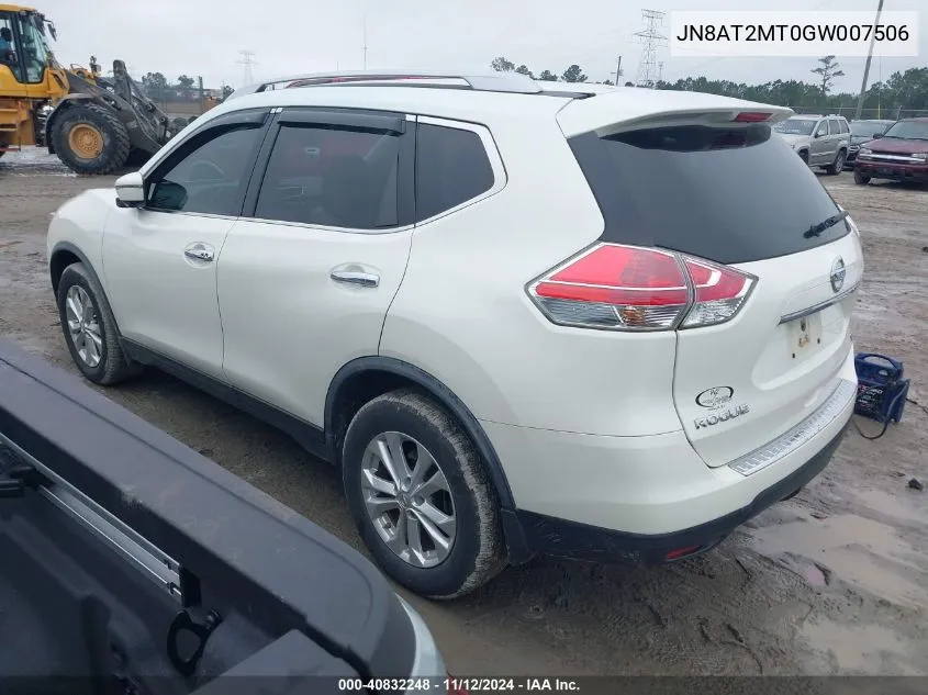 2016 Nissan Rogue Sv VIN: JN8AT2MT0GW007506 Lot: 40832248