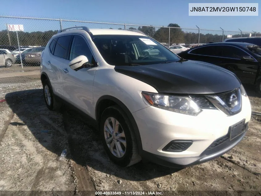 JN8AT2MV2GW150748 2016 Nissan Rogue Sv