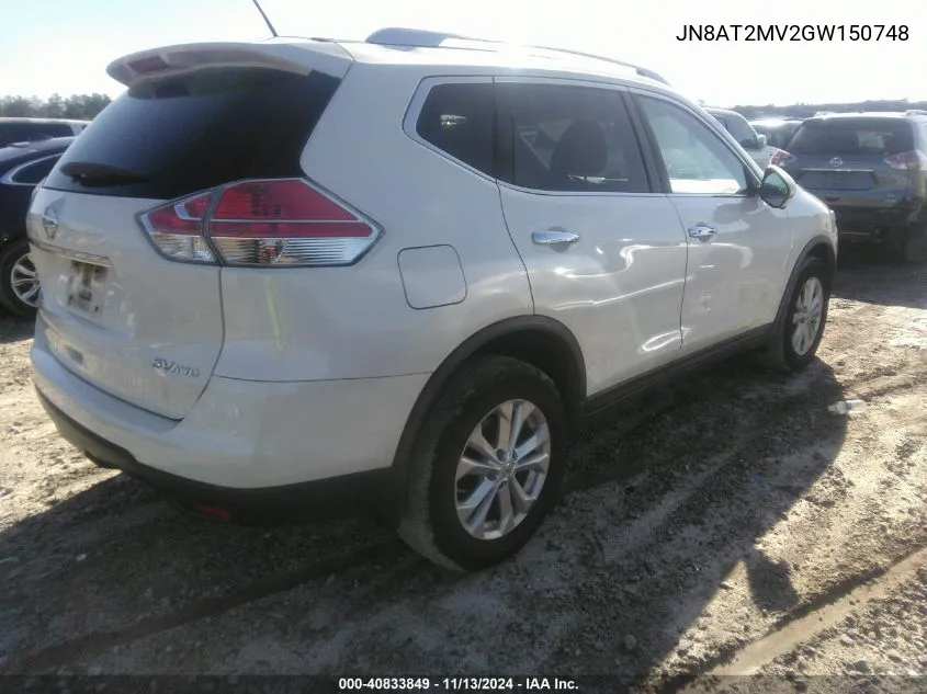 JN8AT2MV2GW150748 2016 Nissan Rogue Sv