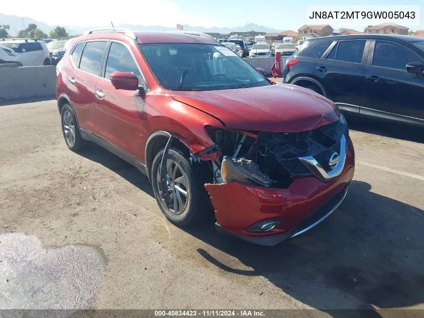 2016 Nissan Rogue Sl VIN: JN8AT2MT9GW005043 Lot: 40834423