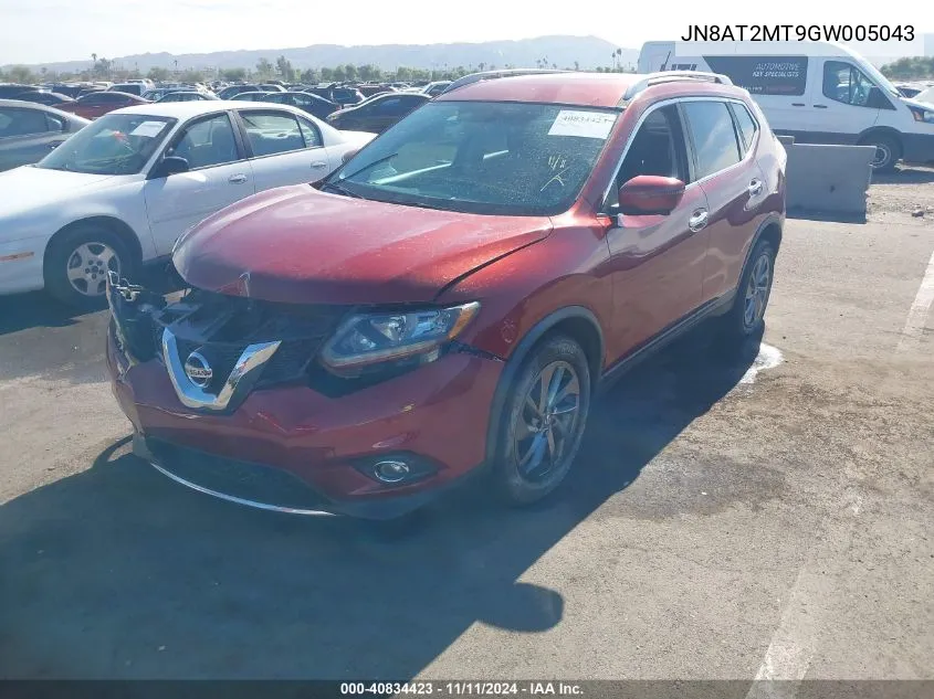 2016 Nissan Rogue Sl VIN: JN8AT2MT9GW005043 Lot: 40834423