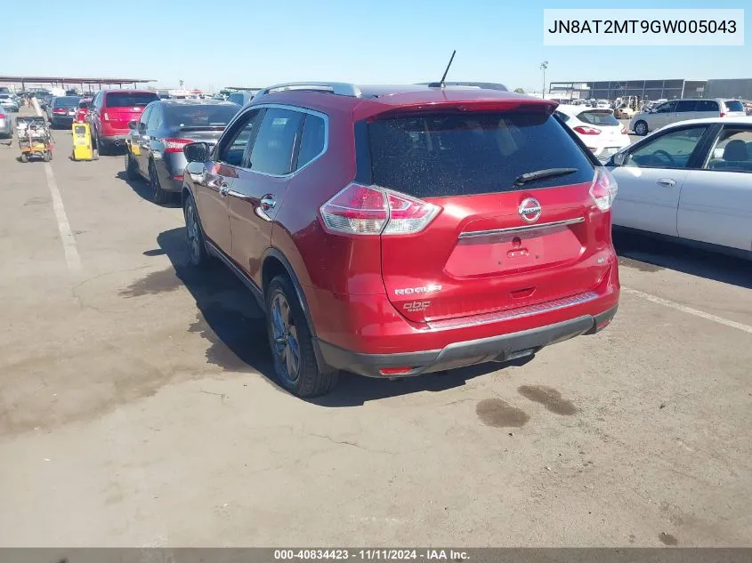 2016 Nissan Rogue Sl VIN: JN8AT2MT9GW005043 Lot: 40834423