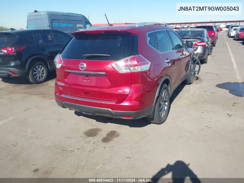 2016 Nissan Rogue Sl VIN: JN8AT2MT9GW005043 Lot: 40834423