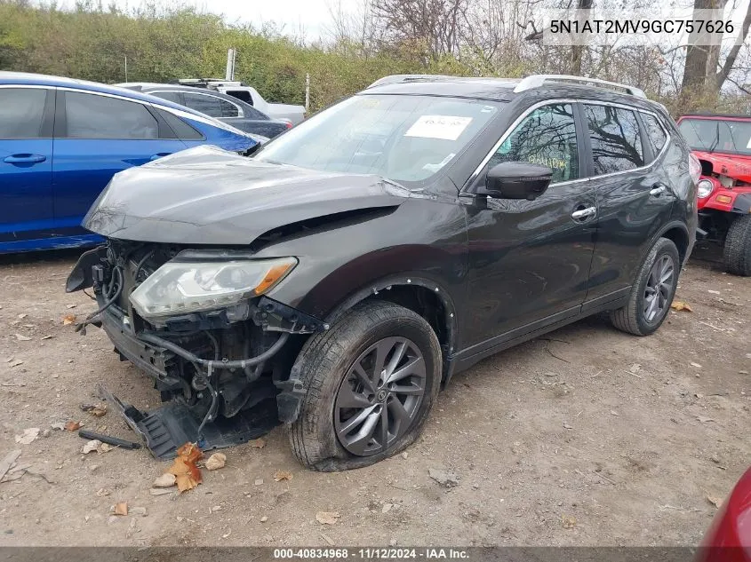 2016 Nissan Rogue Sl VIN: 5N1AT2MV9GC757626 Lot: 40834968