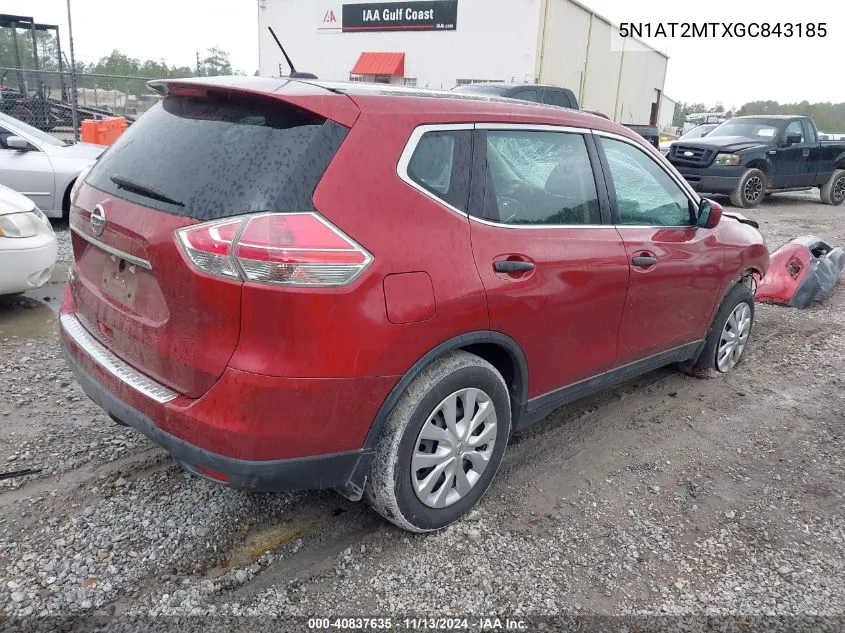 5N1AT2MTXGC843185 2016 Nissan Rogue S