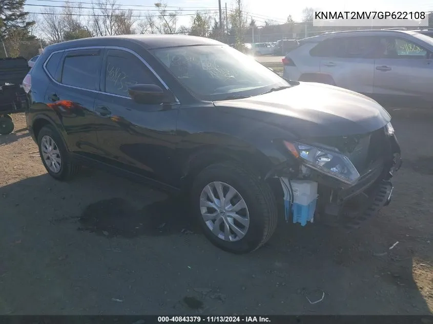 2016 Nissan Rogue S VIN: KNMAT2MV7GP622108 Lot: 40843379