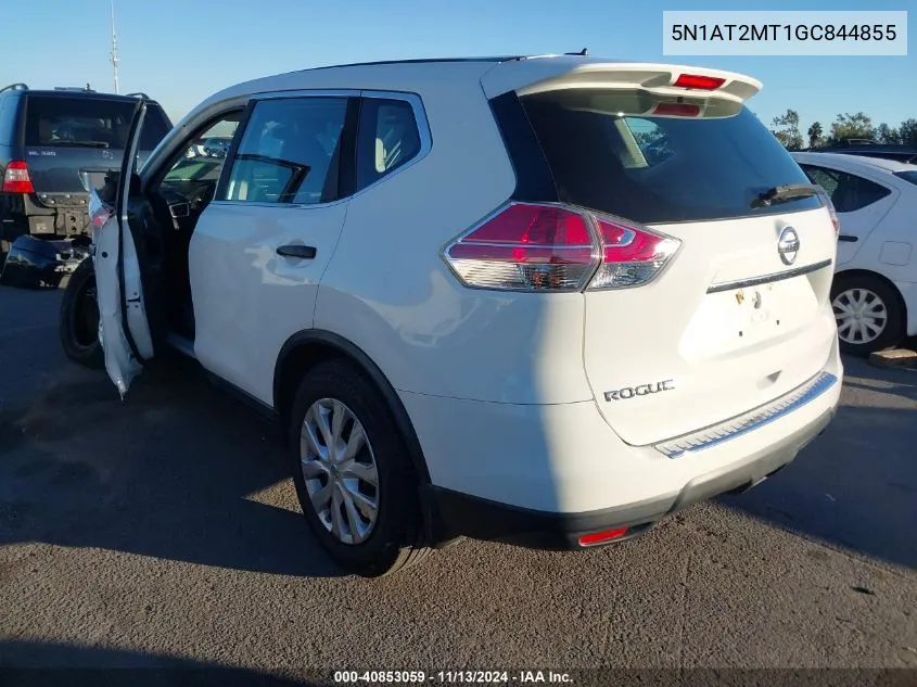 2016 Nissan Rogue S VIN: 5N1AT2MT1GC844855 Lot: 40853059